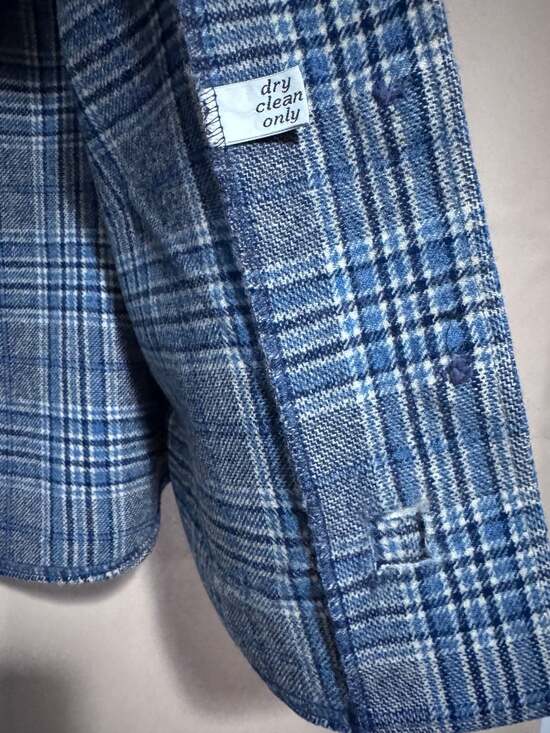 Size S Vintage Pendleton Blue Gray Plaid Wool '49er Jacket - Picture 3 of 5